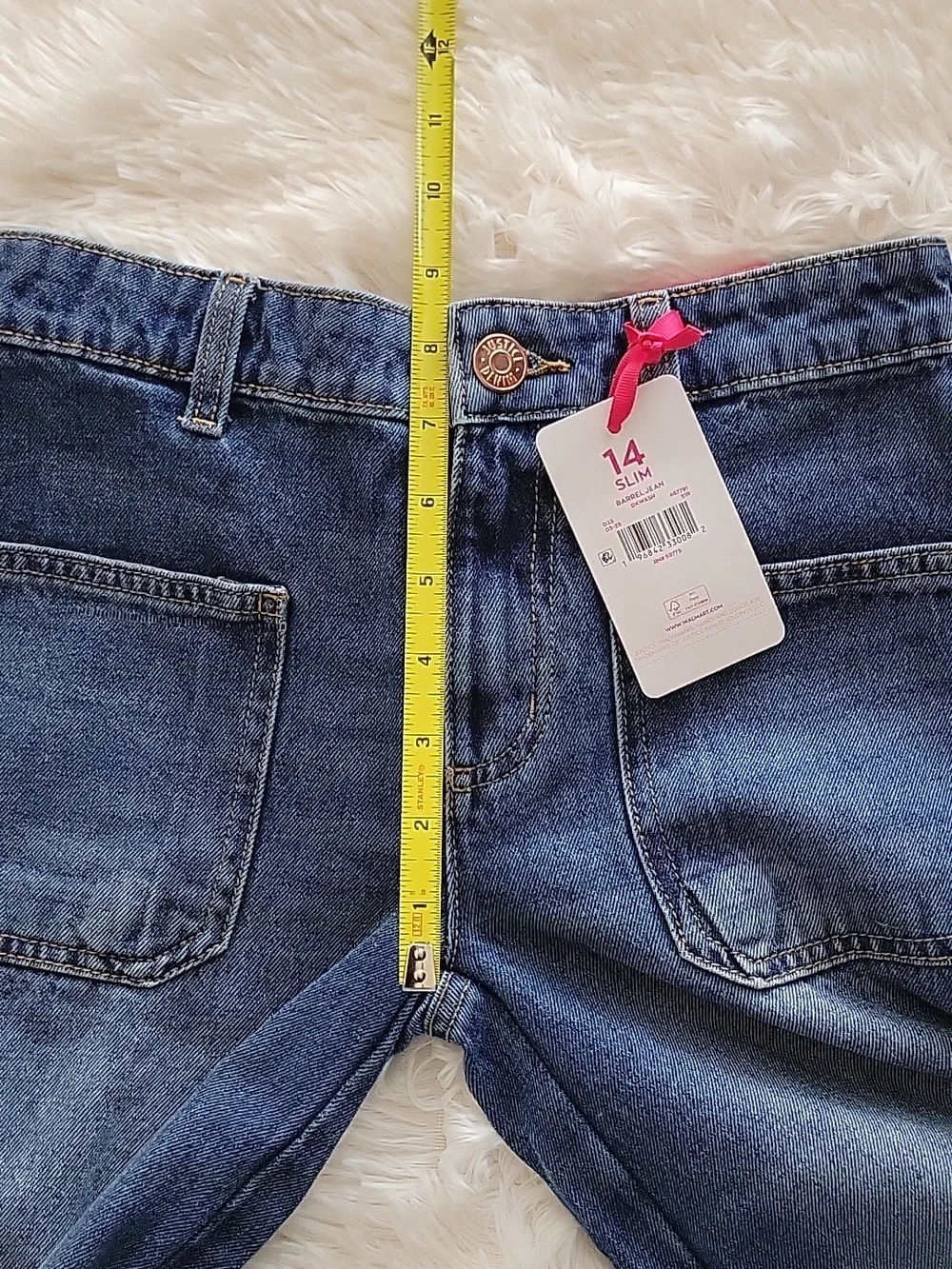 Justice Barrel Jeans Dark Wash Girl's Size 14 Slim NWT